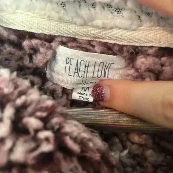 Boutique Peach Love Purple Sherpa - Size Medium - Picture 4 of 6